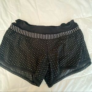 Lululemon Black with White Polka Dots Athletic Shorts. Sz 6